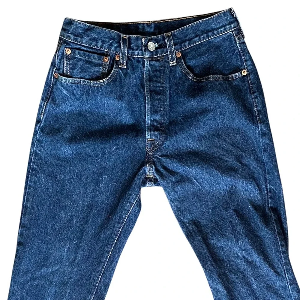 Levi's 501‎ Original Fit Jeans Mens 32x32 Blue Dark Wash Straight Leg Button Fly